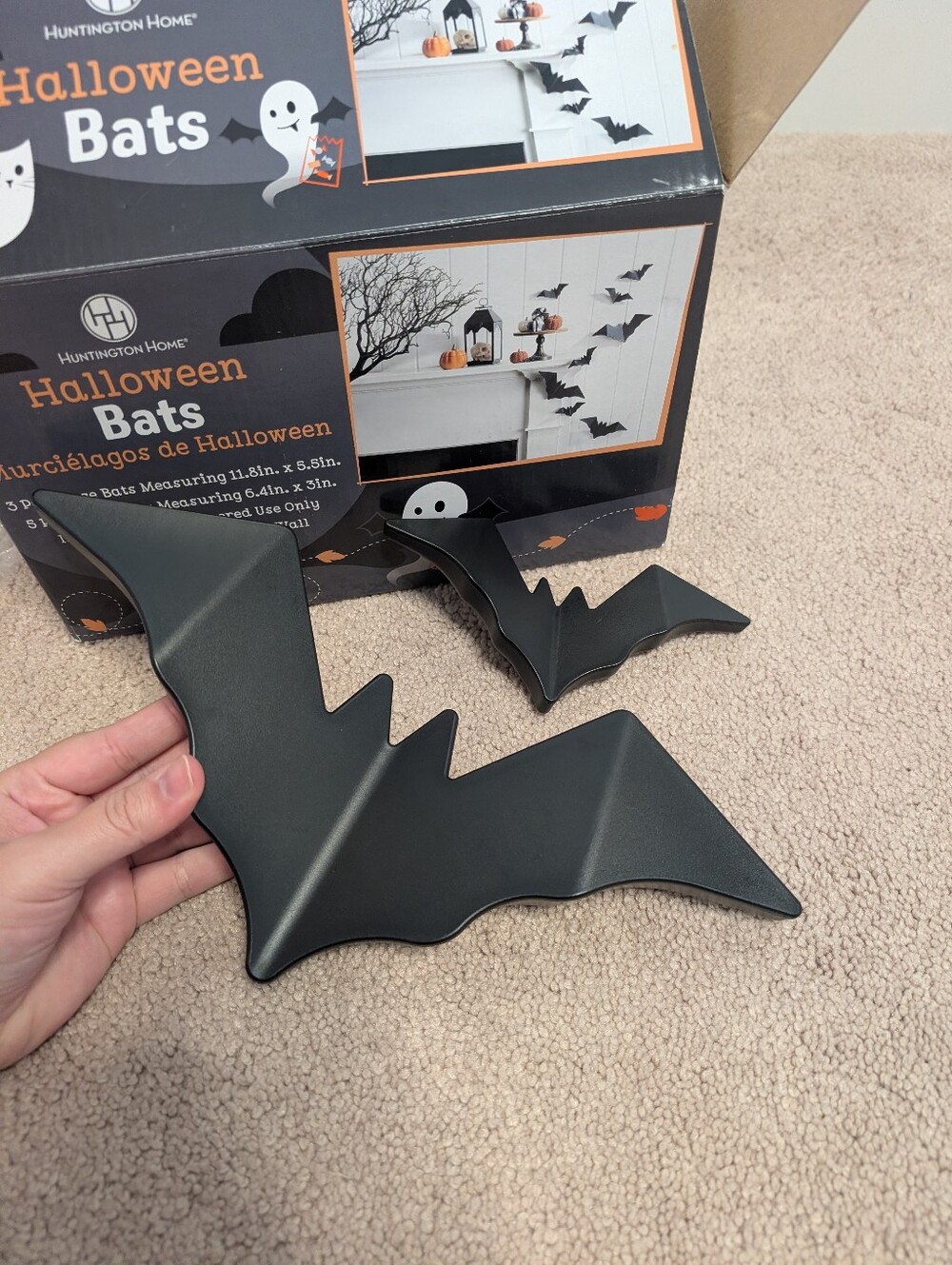 Huntington Home Black Lightweight Bat Wall Decor Pair